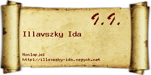 Illavszky Ida névjegykártya